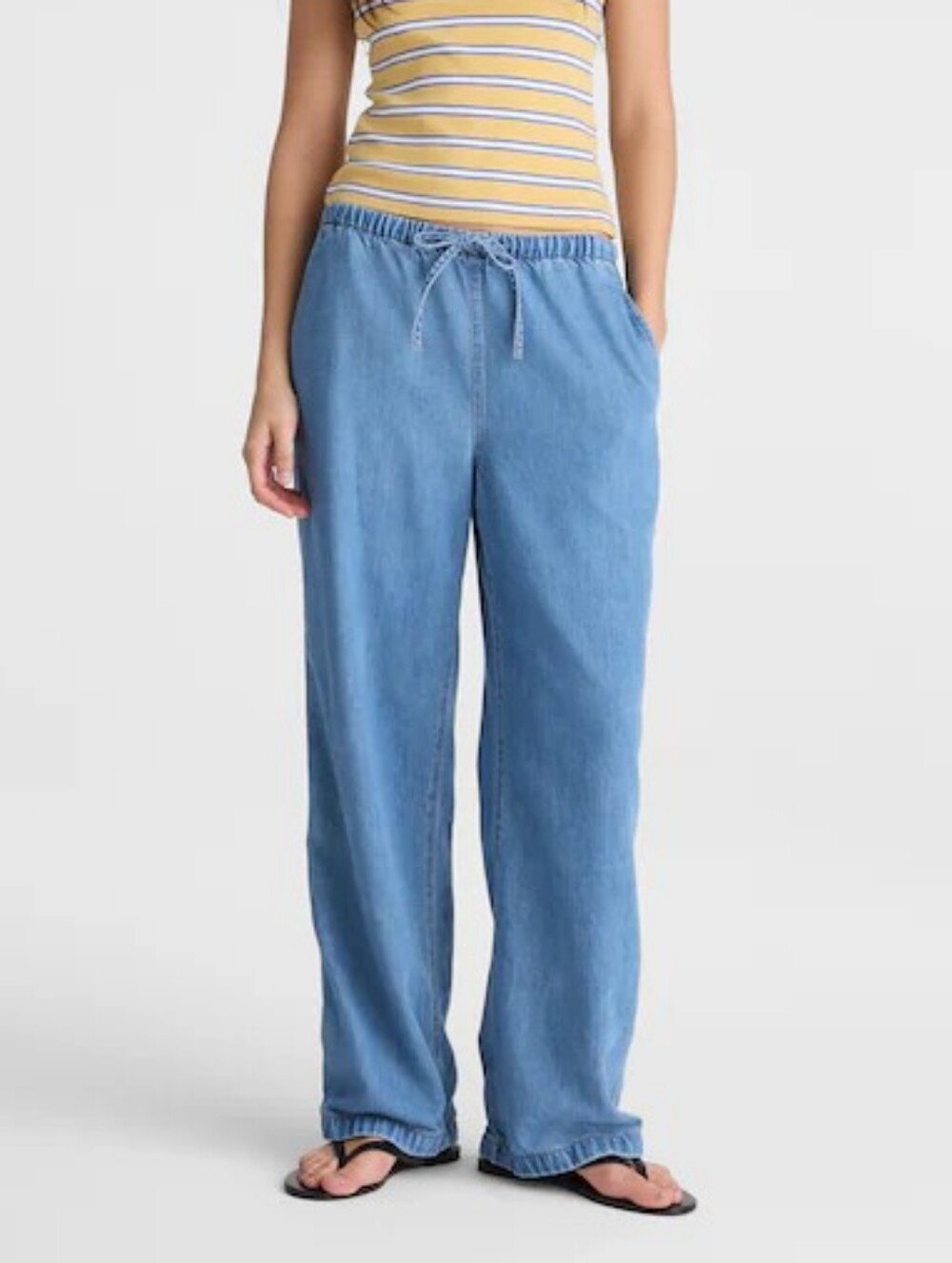 Madewell Pull- On Wide Leg Jeans Size Large